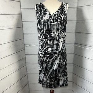 Michael Kors Sea Yr Fashion Basics Tie Dye Sheath Dress Black Size S MSRP $130